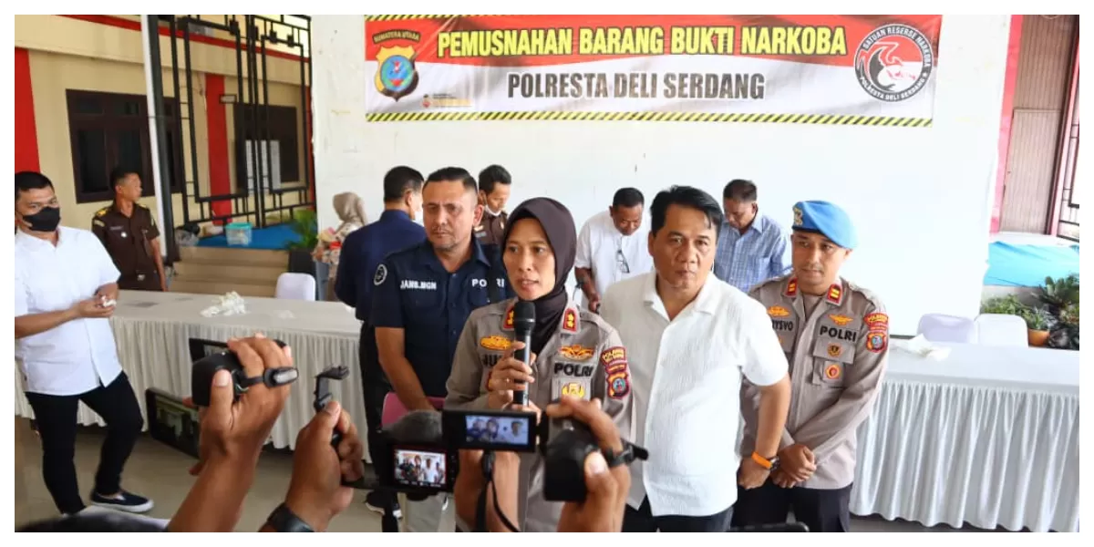 Polresta Deli Serdang musnahkan barang bukti narkoba hasil tangkapan Januari hingga Februari 2026. (Realitasonline.id/Humas Polda Sumut/Ogek Tanjung)