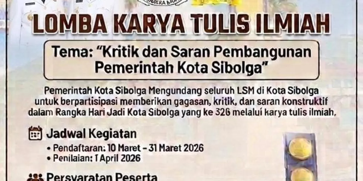 Foto: Pemko Sibolga umumkan Lomba Karya Tulis untuk LSM.