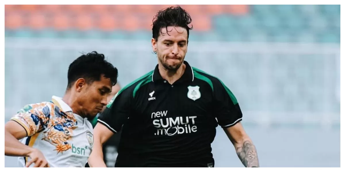 Keterangan Foto : Felipe Cadenazzi sedang mengontrol bola (Realitasonline.id / ig : @official_psmsmedan)