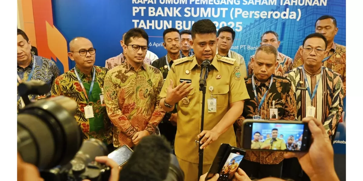 Gubernur Sumatera Utara Bobby Nasution menghadiri RUPS Tahunan Bank Sumut (Perseroda) Tahun Buku 2025 di Ballroom PT Bank Sumut Lt.10. (Realitasonline.id/Kominfo Sumut/Munawar Harahap)