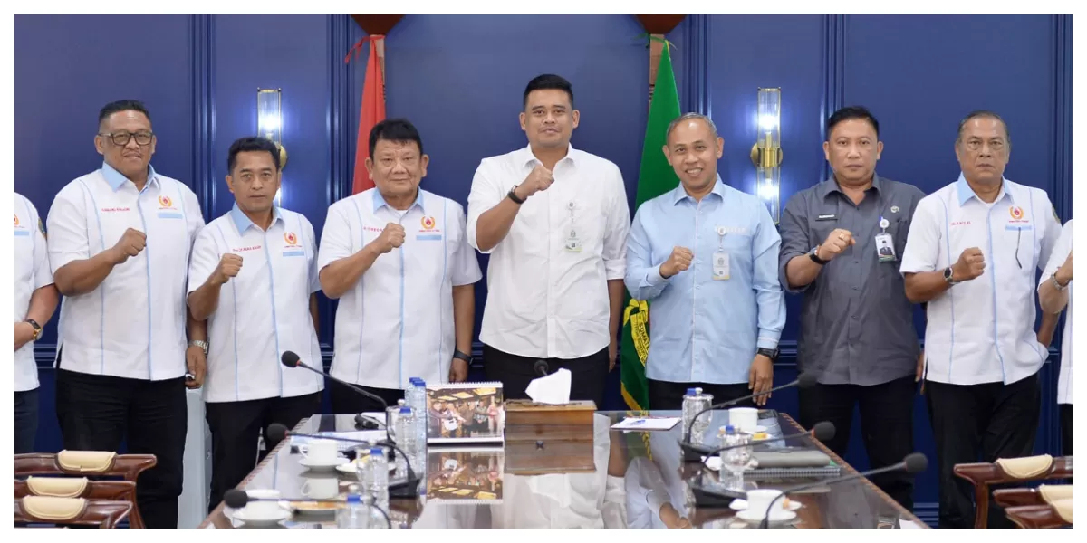 Gubernur Sumatera Utara Bobby Nasution menerima kunjungan kerja pengurus KONI Sumut. (Realitasonline.id/Alexander AP Siahaan/Kominfo Sumut)