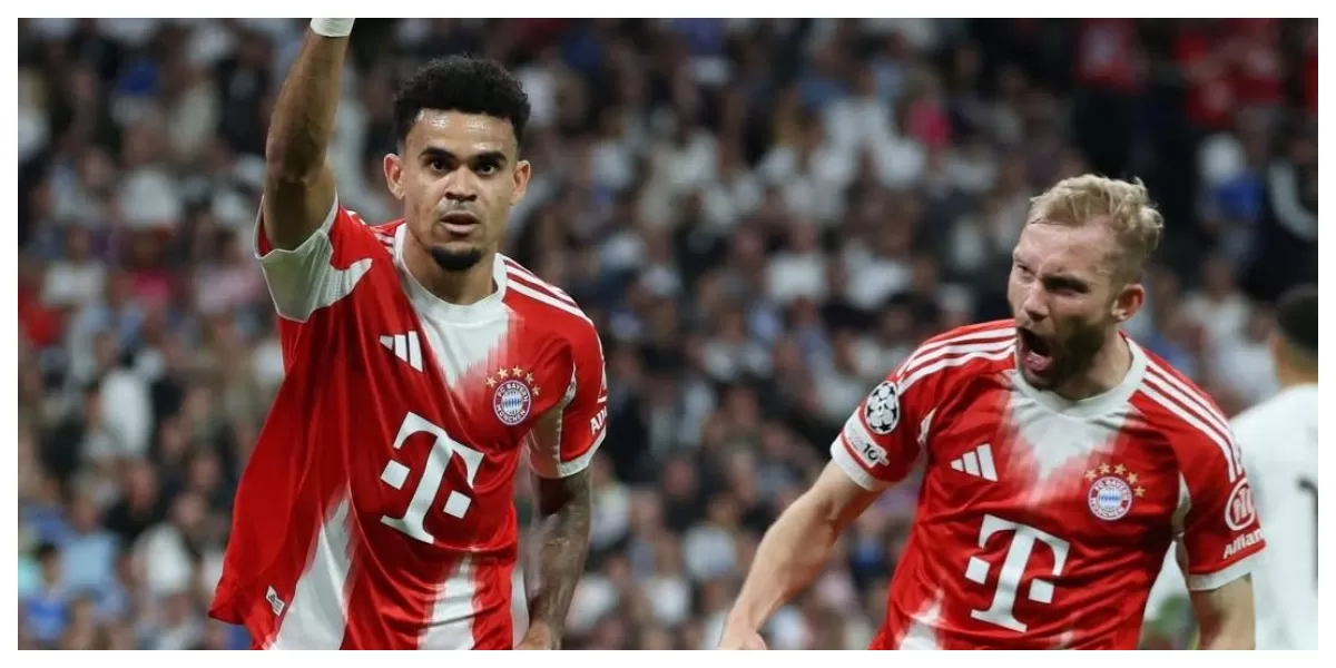 Keterangan Foto : Selebrasi Luiz Diaz saat mencetak gol pertama ke gawang Real Madrid (Realitasonline.id / ig : @fcbayern)