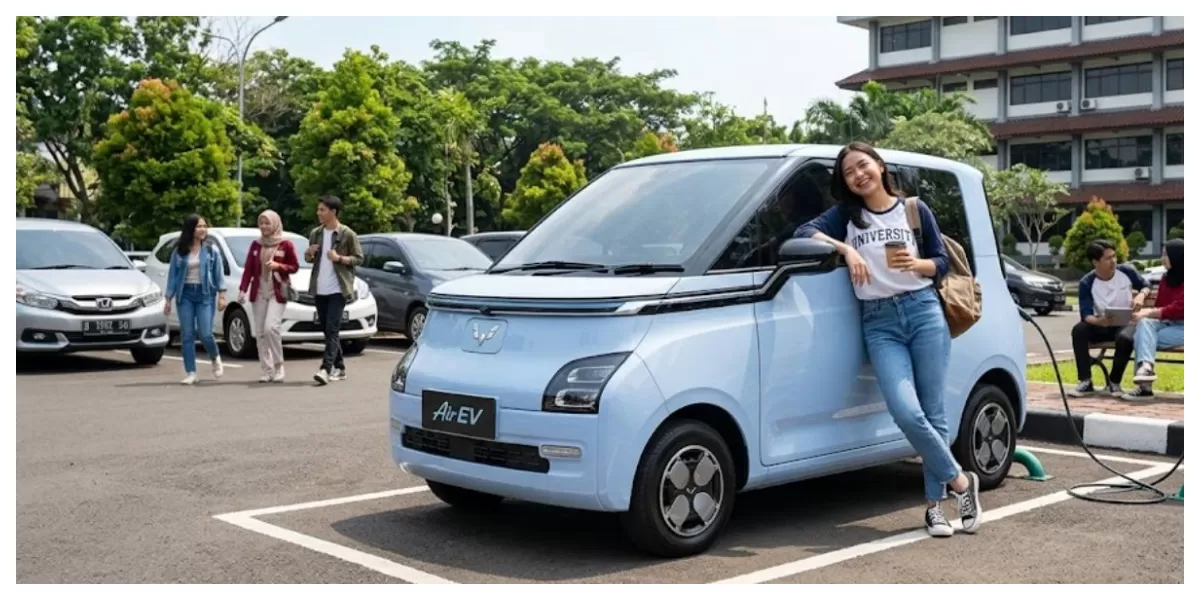 Ilustrasi mobil listrik yang digunakan untuk mobilitas perkotaan dengan biaya operasional lebih hemat (Realitasonline/ Canva)