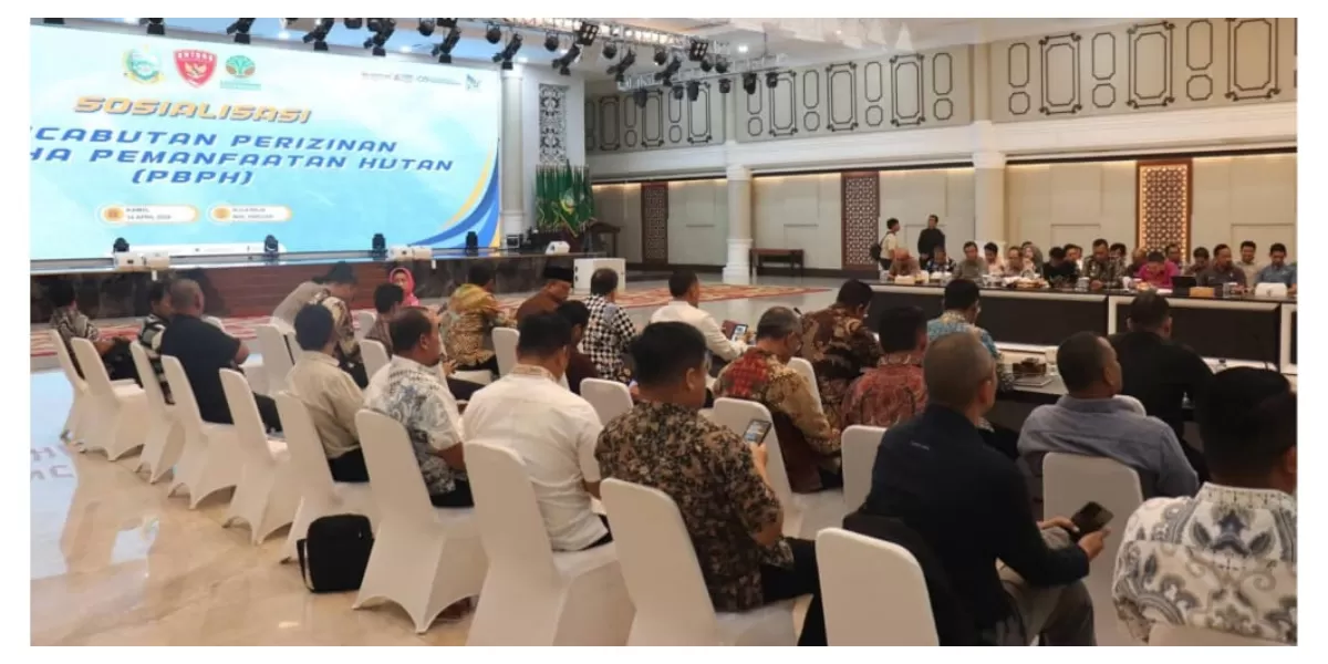 &nbsp;Bupati Toba, Effendi Sintong Panangian Napitupulu, menghadiri kegiatan Sosialisasi Pencabutan Perizinan Berusaha Pemanfaatan Hutan (PBPH) yang digelar di Aula Raja Inal Siregar, Kantor Gubernur Sumut (Realitasonline.id/Dok)