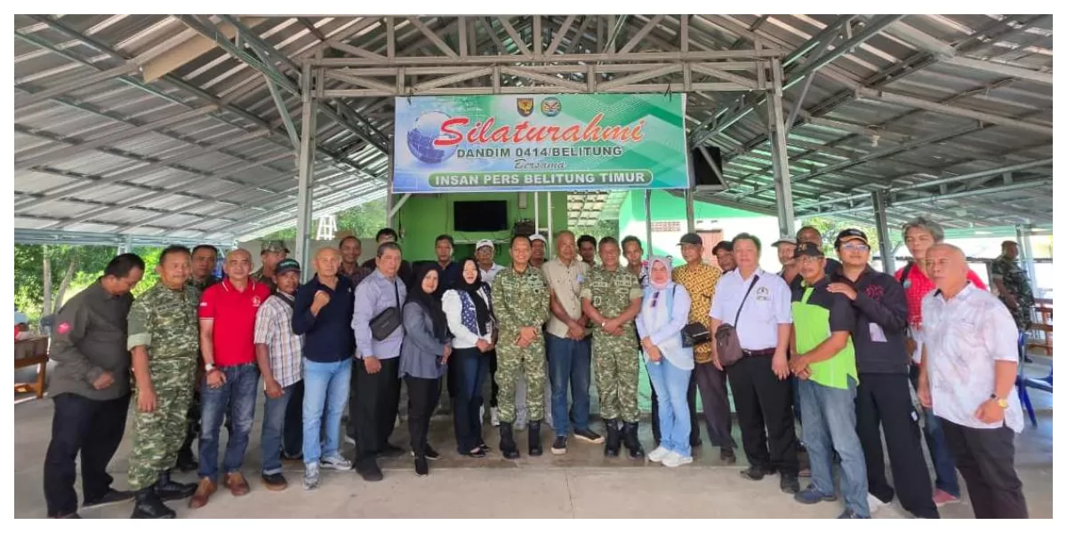 Dandim ssaat silahturahmi dengan Wartawan Belitung Timur. (Realitasonlin.ie/HY)