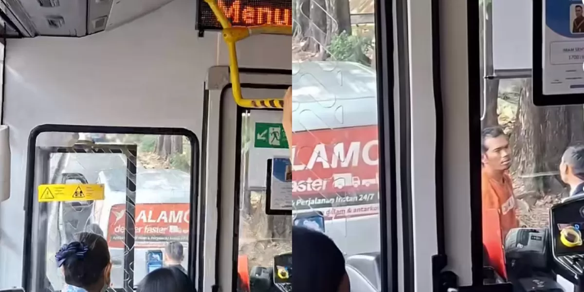 Viral mobil Lalamove masuk ke jalur Transjakarta hingga senggolan. (TikTok/bimmmmmaaaa)