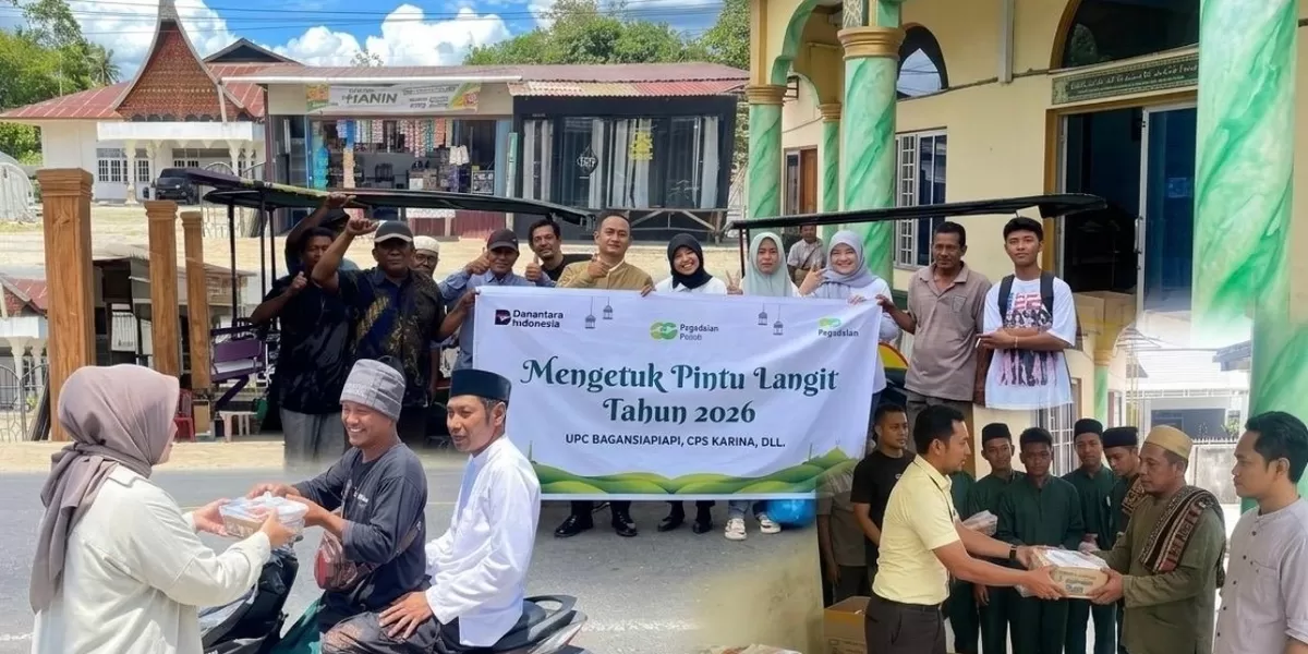 Pegadaian Kanwil II Pekanbaru Kembali Turun ke Jalan dengan membagikan ribuan makanan siap santap.
