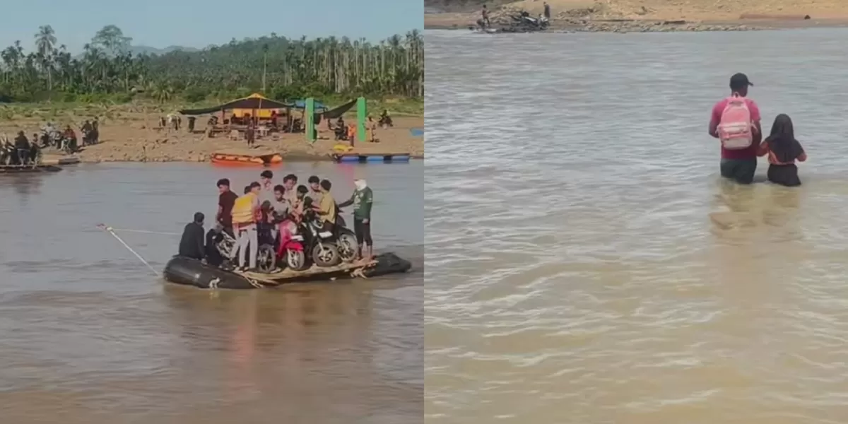 Warga Sawangan, Aceh Utara bagikan kondisi sehari-sehari seberang sungai pascabencana. (Instagram/rully_xabian)