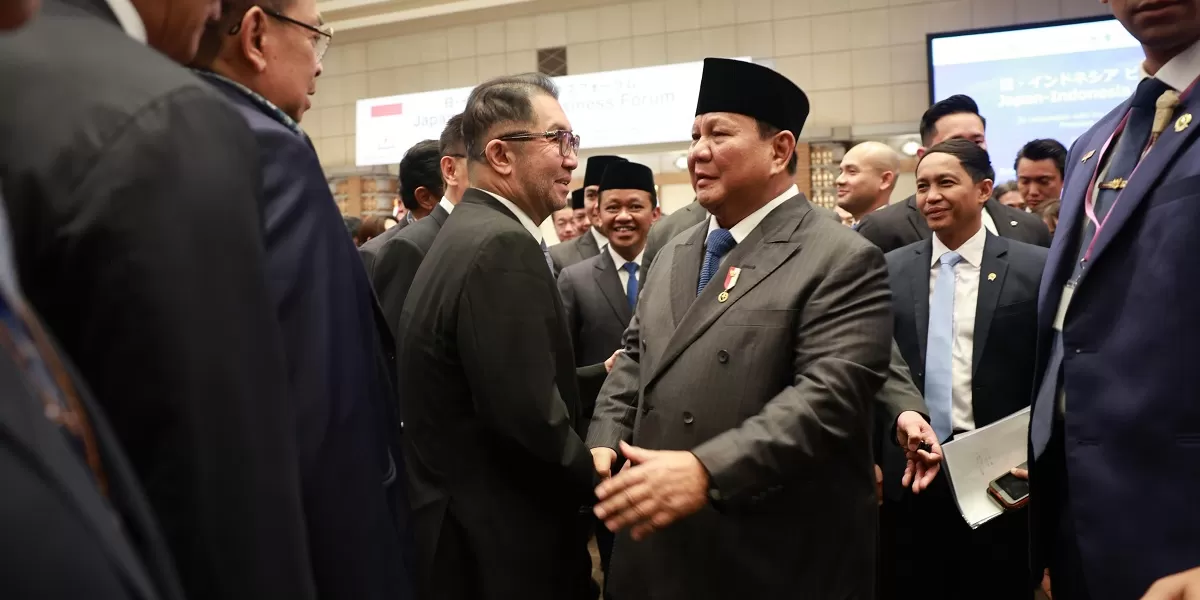 Presiden Prabowo Subianto menyampaikan komitmen memperkuat iklim investasi Indonesia dalam forum bisnis Indonesia Jepang di Tokyo, membuka peluang kerja sama ekonomi strategis.   (Dok. Bakom RI)