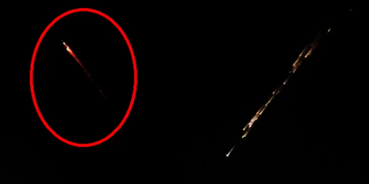 Dalam unggahan Instagram @undercover.id, pada Senin, 6 April 2026, terlihat benda langit tersebut terlihat memanjang dan terpencar menjadi serpihan.