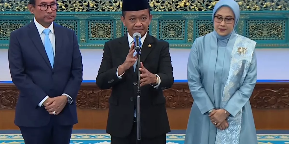  Ketua Harian Dewan Energi Nasional Bahlil Lahadalia menjelaskan roadmap energi nasional pasca pelantikan anggota DEN. (Dok. Tim Media Prabowo)