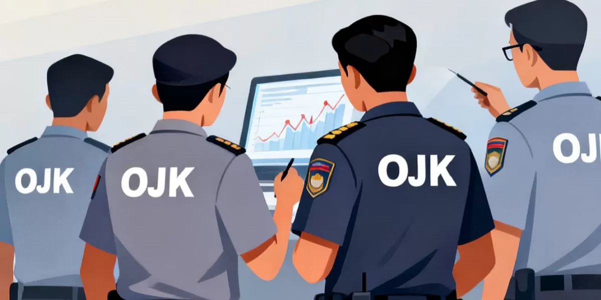 Ilustrasi penyelidikan manipulasi saham. Langkah hukum OJK terhadap korporasi sekuritas mencerminkan penguatan pengawasan terhadap aktivitas IPO dan perdagangan saham nasional. (Dok. Dola AI)