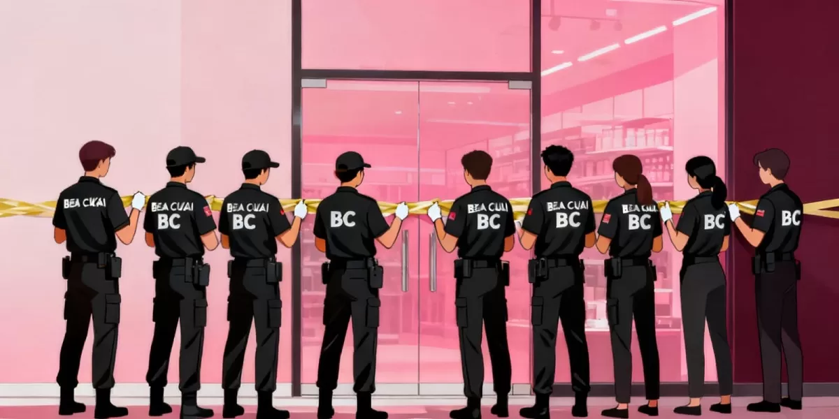 Ilustrasi penyegelan toko. Menteri Keuangan Purbaya Yudhi Sadewa meminta investigasi menyeluruh kasus impor perhiasan Tiffany &amp; Co. (Dok. Kreasi Dola AI)