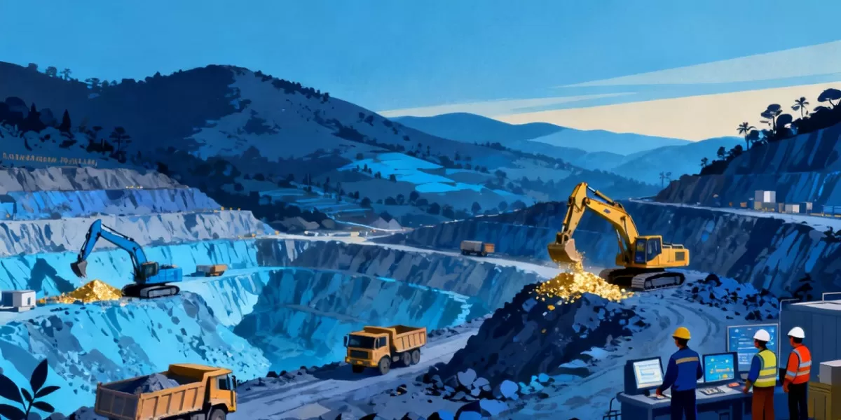 Ilustrasi penambangan emas tanpa izin. Penertiban tambang emas ilegal Mandailing Natal menjadi langkah awal pengungkapan jaringan pemodal tambang tanpa izin. (Dok. Kreasi Dola AI)