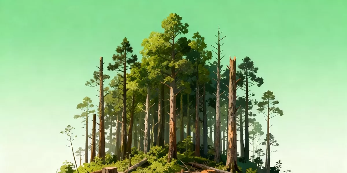 Ilustrasi deforestasi. Perubahan inang nyamuk dari satwa liar ke manusia meningkat seiring rusaknya habitat hutan tropis di berbagai wilayah Indonesia. (Dok. Dola AI)