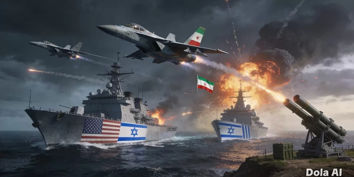 Suasana ketegangan kawasan Timur Tengah dalam konflik Iran Israel 2026 yang disebut berdampak pada geopolitik global dan solidaritas dunia Islam. (Dok. Kreasi Dola AI)