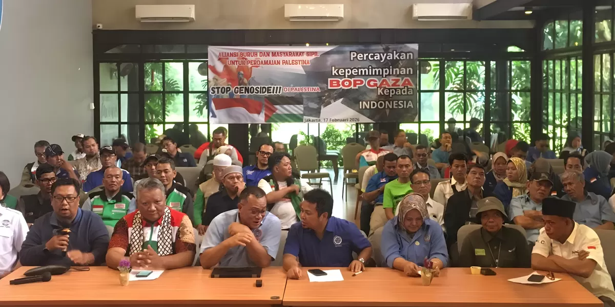 Pimpinan organisasi buruh Indonesia menyampaikan sikap dukungan agar Indonesia berperan aktif dalam perdamaian dan rekonstruksi Gaza. (Ist)