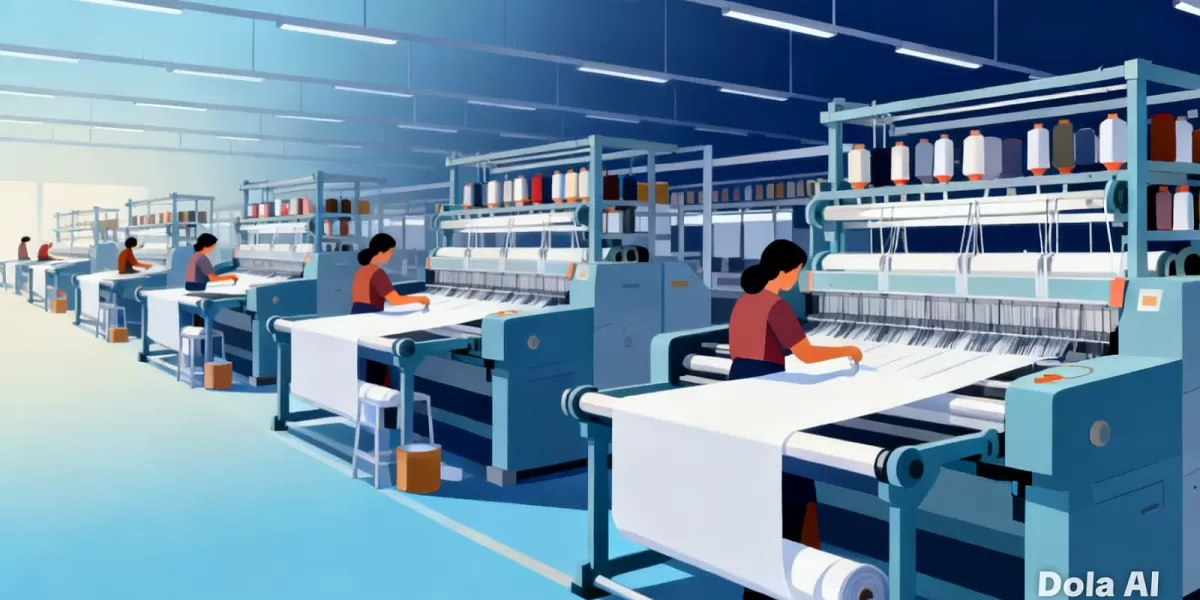 Ilustrasi industri tekstil dan produk tekstil. Industri tekstil Indonesia masih menyerap hampir 4 juta tenaga kerja meski menghadapi tekanan biaya produksi dan stagnasi ekspor selama satu dekade terakhir. (Dok. Kreasi Dola AI)