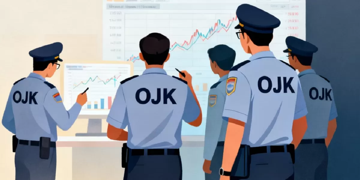 Ilustrasi penyelidikan manipulasi saham. Penegakan hukum terhadap manipulasi saham menjadi fokus OJK guna memulihkan kepercayaan investor terhadap pasar modal Indonesia. (Dok. Dola AI)