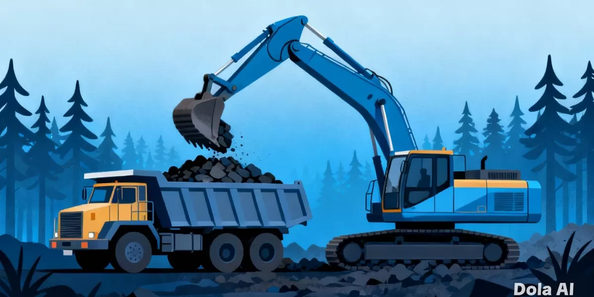 Ilustrasi pertambangan nikel di kawasan hutan. Aktivitas tambang nikel di kawasan hutan Maluku Utara dihentikan Satgas PKH setelah audit negara menemukan pelanggaran izin kehutanan dan tata ruang nasional. (Dok. Kreasi Dola AI)