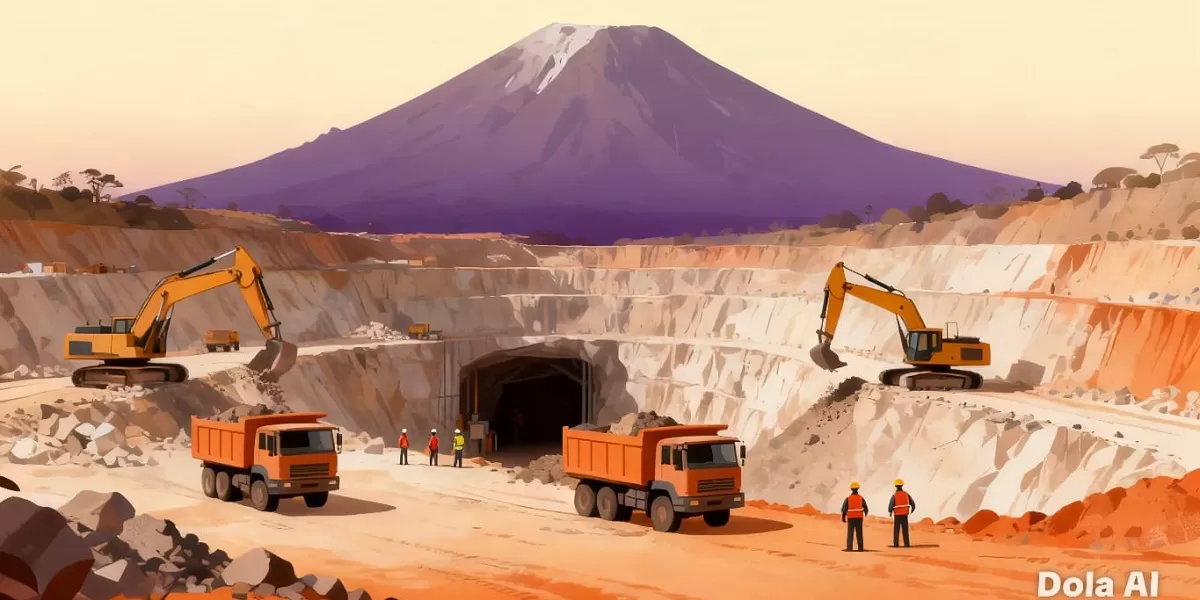 Ilustrasi pertambangan emas. Tambang emas strategis Tumpang Pitu Banyuwangi kembali menjadi perhatian setelah kajian dokumen lama memunculkan pertanyaan tata kelola perizinan. (Dok. Kreasi Dola AI)