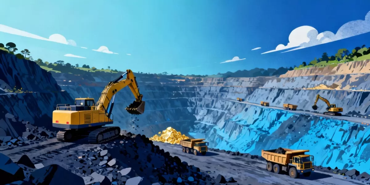 Ilustrasi penambangan emas tanpa izin. Petugas mengawasi lokasi tambang ilegal untuk memastikan tidak ada lagi aktivitas PETI setelah operasi penindakan dilakukan. (Dok. Kreasi Dola AI)