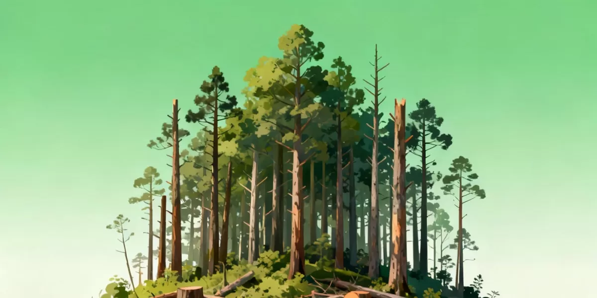 Ilustrasi deforestasi. Kawasan bekas hutan yang berubah menjadi permukiman berisiko tinggi mengalami lonjakan nyamuk dan penyakit demam berdarah serta malaria (Dok. Dola AI)