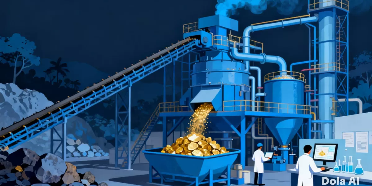 Ilustrasi aktivitas tambang emas. Aktivitas kawasan tambang emas Tumpang Pitu Banyuwangi yang kini menjadi sorotan setelah KPK mendalami dugaan pelanggaran hukum dalam proses perizinan tambang.  (Dok. Kreasi Dola AI)