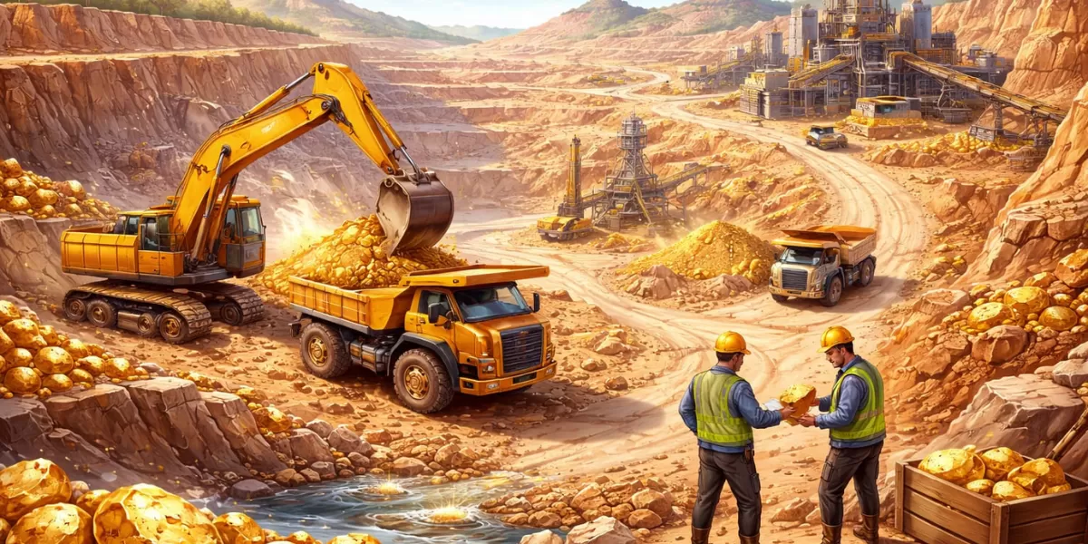 Animasi pertambangan emas (ChatGPT)