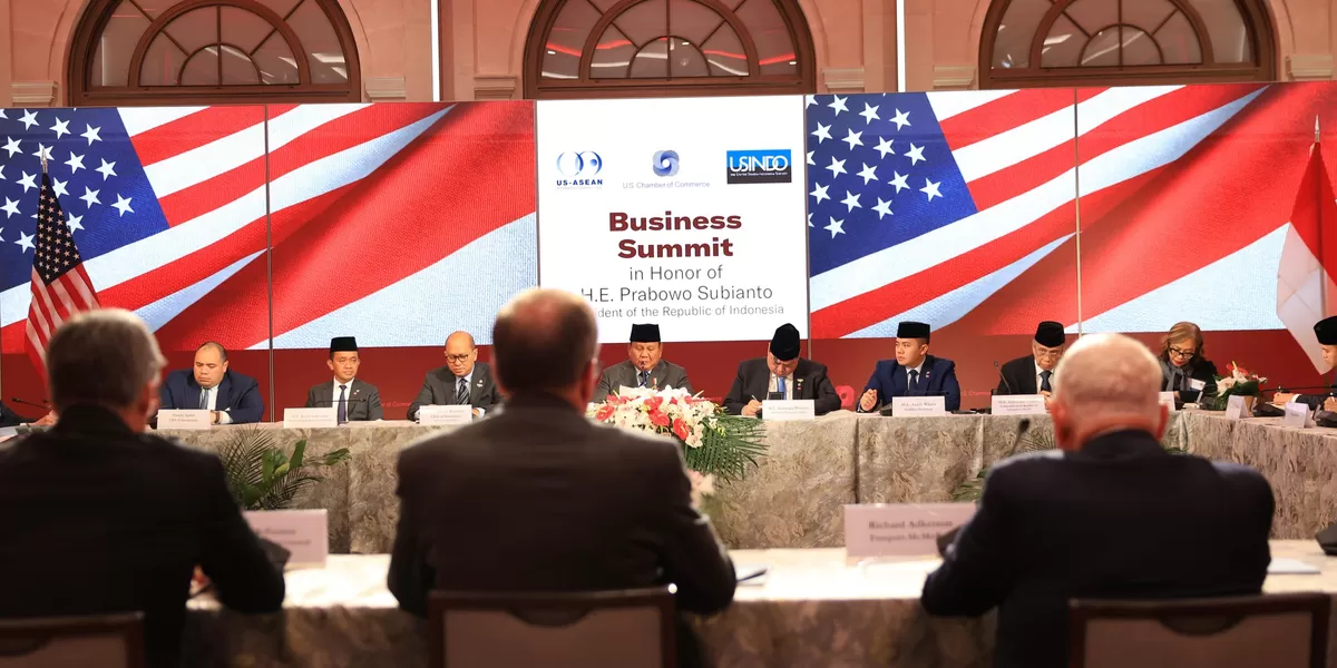 Presiden Prabowo memberikan sambutannya pada sesi&nbsp;roundtable&nbsp;Business Summit yang digelar di Washington DC, Amerika Serikat, Rabu, 18 Februari 2026. (Foto: bpmi sekneg doc)