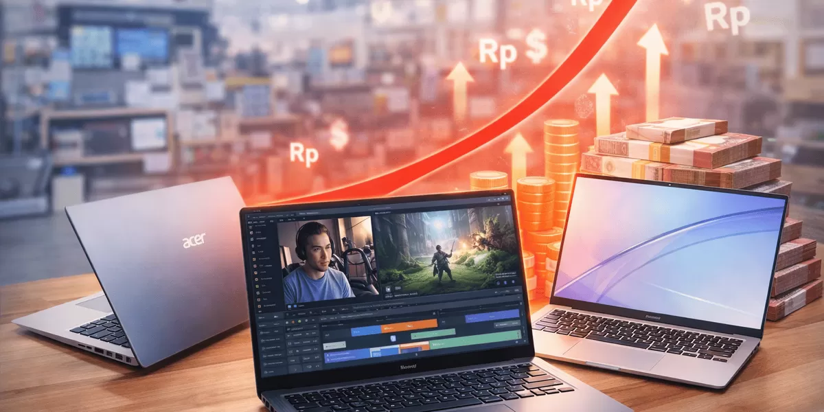 Ilustrasi lonjakan harga laptop 2026 dan rekomendasi terbaik sebelum harga makin mahal. (Treeya Dewi Kania/Sewaktu.com)
