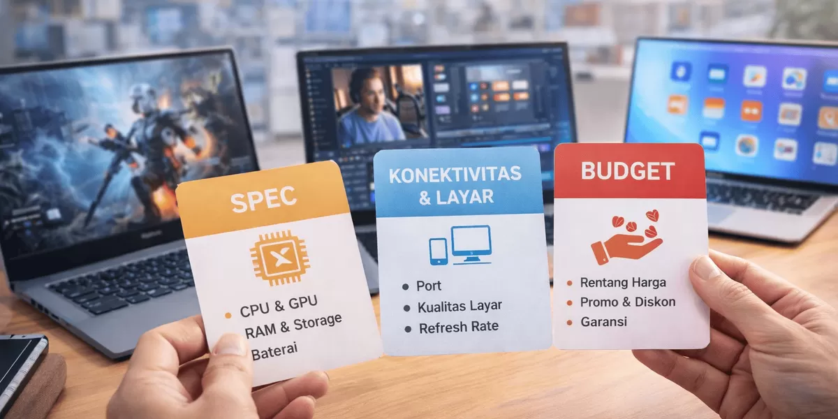 Tips memilih laptop 2026 agar tidak salah beli di tengah harga komponen yang terus naik. (Treeya Dewi Kania/Sewaktu.com)