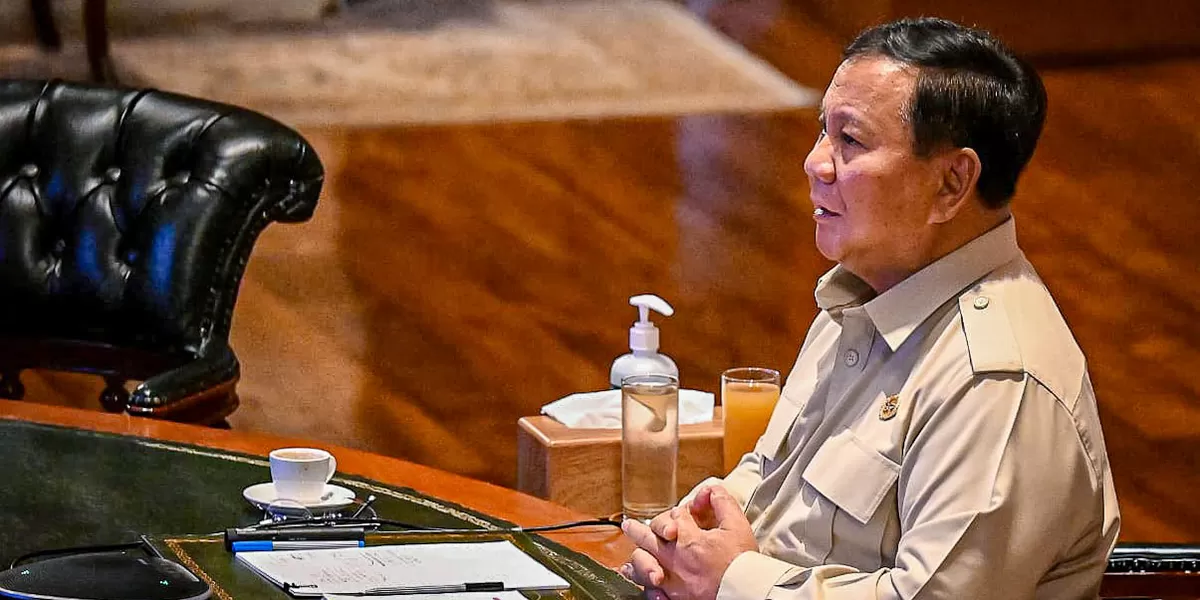 Presiden Prabowo Subianto menggelar rapat terbatas secara virtual bersama sejumlah menteri Kabinet Merah Putih pada Sabtu, 28 Maret 2026. (BPMI Setpres)