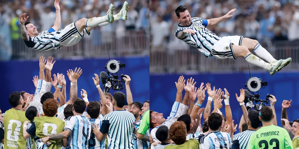 Lionel Messi diangkat rekan-rekannya setelah Argentina kalahkan Mesir. (IG @afaseleccion/Indotren.com)