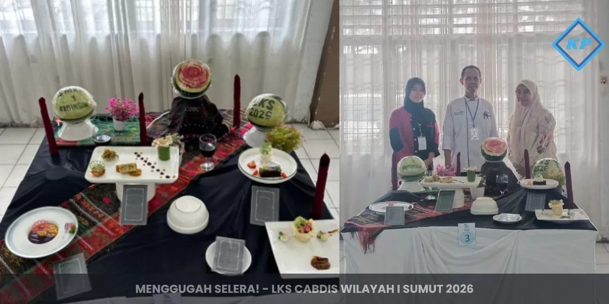 Peserta didik SMK Negeri 1 Beringin, Nurani Sienta Br Sinuhaji, saat mempresentasikan hasil olahan makanan pada ajang LKS SMK Cabang Dinas Pendidikan Wilayah I Sumut 2026 di SMK Negeri 10 Medan. (CABDIS WILAYAH I SUMUT)