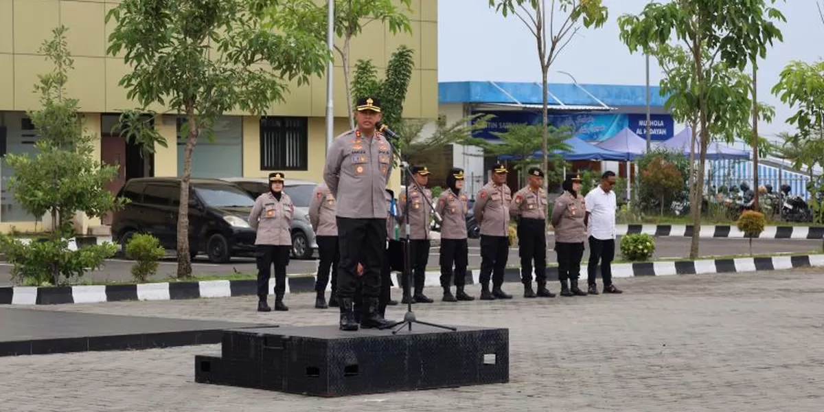 Kapolres Sukoharjo AKBP Anggaito Hadi Prabowo menyampaikan capaian prestasi.  (Dok. Polres Sukoharjo)