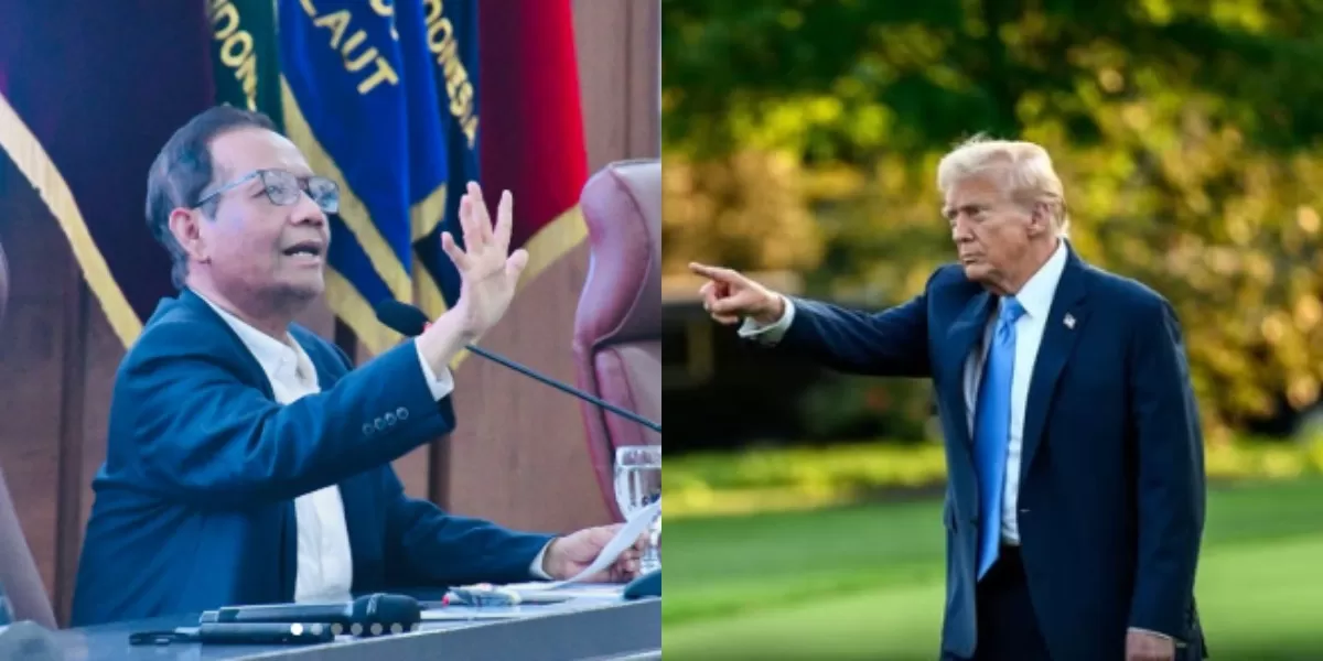 Menyoroti penuturan eks Menko Polhukam, Mahfud MD terkait sikap politik luar negeri RI di tengah konflik AS-Israel vs Iran.(Instagram.com / @mohmahfudmd - @realdonaldtrump)