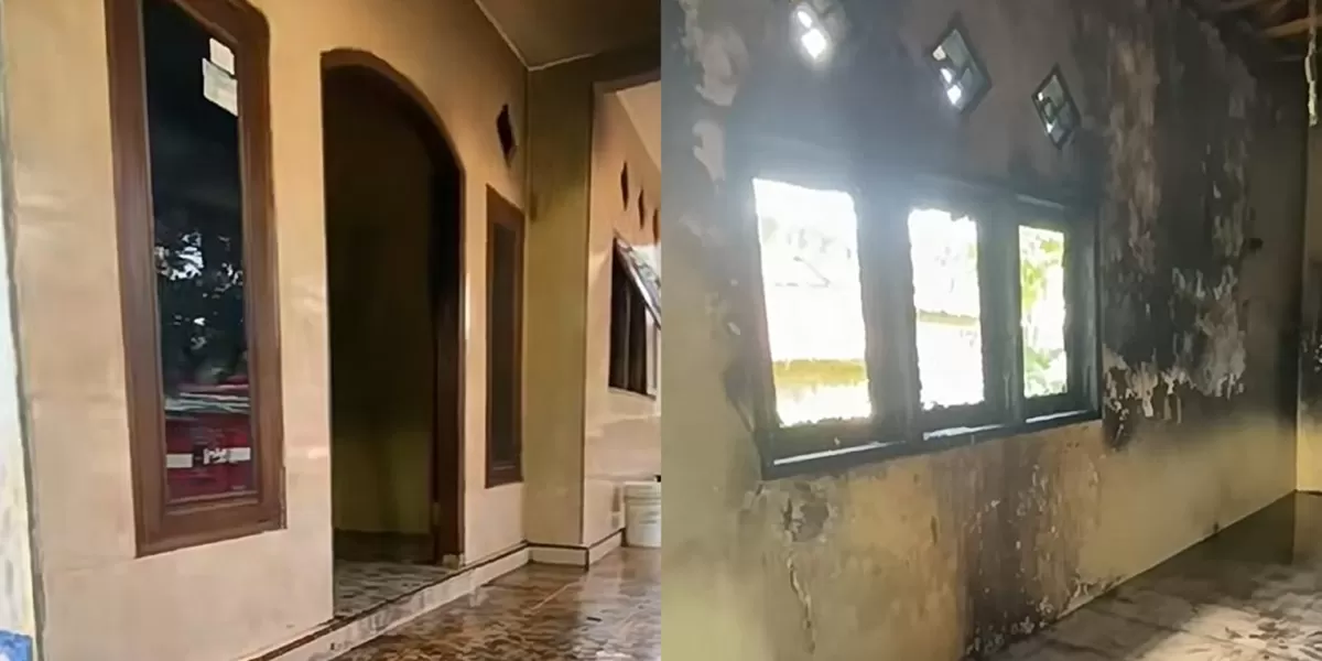 Kebakaran dari api yang diduga muncul karena biogas terjadi di Jember, Jawa Timur. (TikTok/rosijr11)