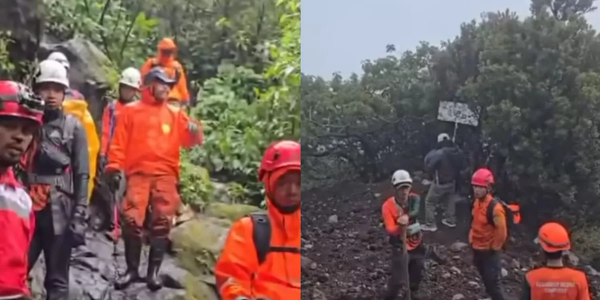 Pencarian pendaki hilang di Gunung Slamet masih terus dilakukan tim gabungan.  (Instagram/guntur.geni)