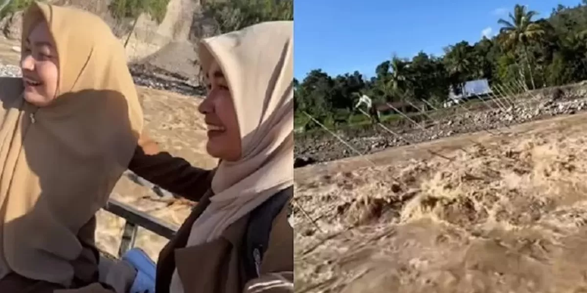 Akses Darat Masih Putus, Guru Uji Nyali Seberangi Sungai di Aceh Tengah dengan Mengandalkan Tali Sling ke Sekolah - WartaPesona.com (Lamongan Network - Jatim Network)