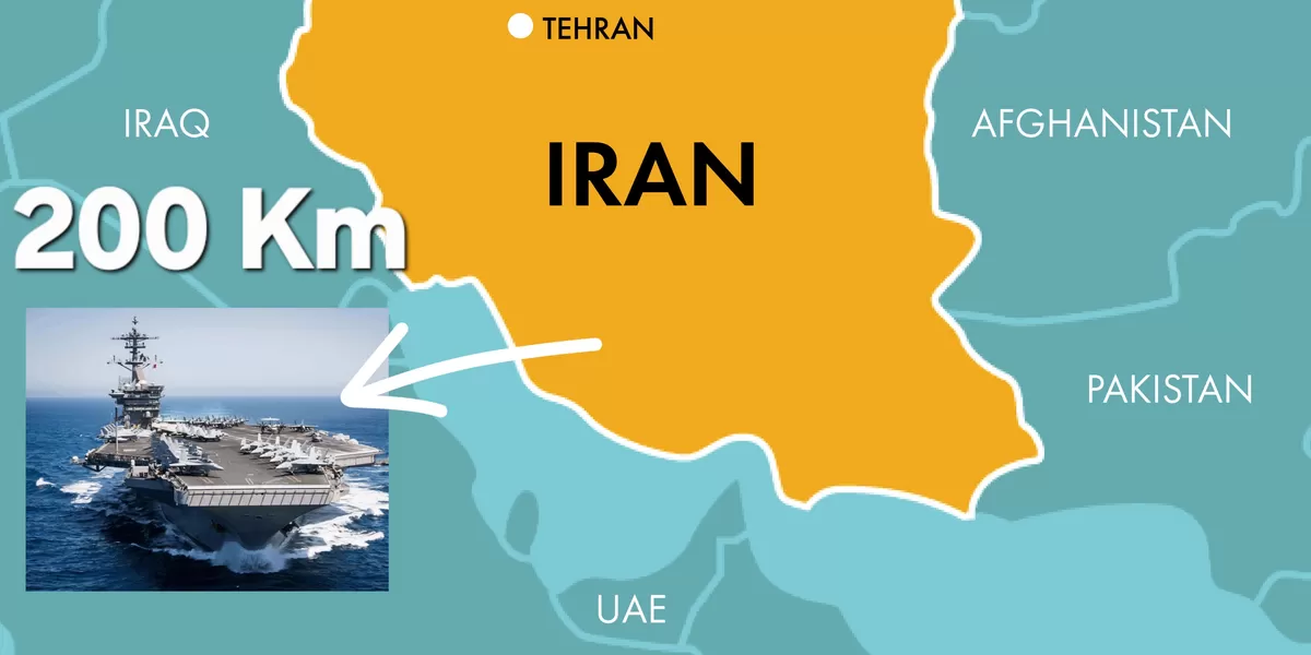 Sebuah laporan resmi membocorkan keberadaan kapal induk USS Abraham Lincoln berada 200 Km di Selatan Iran