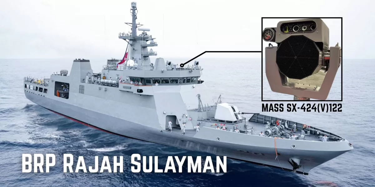 Philippine Navy pasang senjata sonic non-kinetik MASS Sitep Italia di BRP Rajah Sulayman. TNI AL Indonesia miliki sistem serupa di KRI Brawijaya.  (Philippine Navy/Sitep Italy)