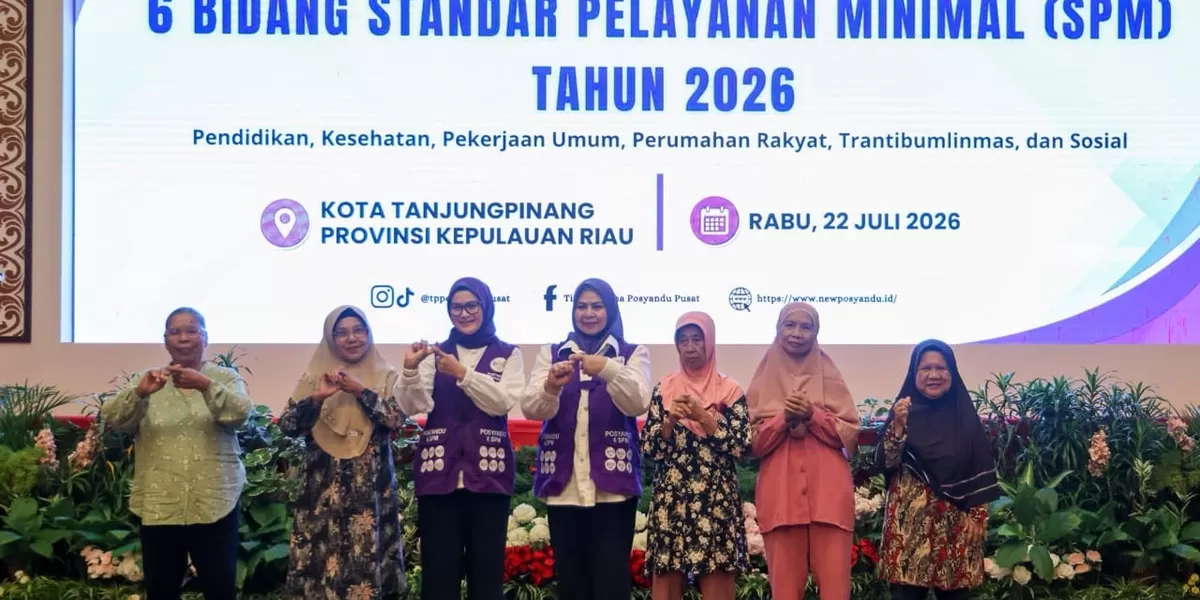 Posyandu menggelar kegiatan Asistensi Penguatan Posyandu Enam Bidang Standar Pelayanan Minimal (SPM) Tahun 2026 di Aula Wan Seri Beni, Dompak. (Diskominfo Kepri.)