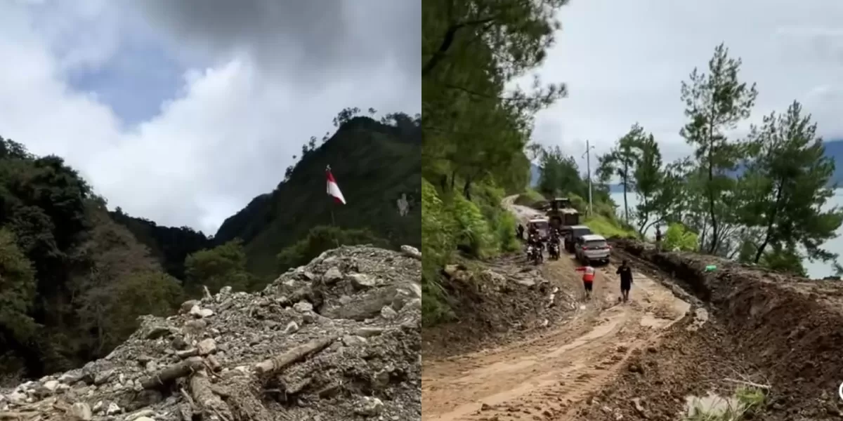 Masih banyak material batu bekas banjir di sejumlah wilayah di Takengon, Aceh Tengah. (Dok. Instagram/faza.fauzan_)