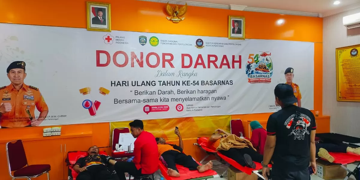 Kantor SAR Pontianak menggelar aksi kemanusiaan melalui kegiatan donor darah,  Senin, 2 Februari 2026, bertempat di Kantor SAR Pontianak.