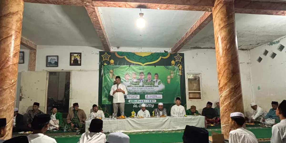 Anggota DPRD Jawa Barat Dindin Abdullah Ghozali menghadiri halal bihalal MWCNU Caringin Kabupaten Bogor, untuk perkuat silaturahmi (IST)