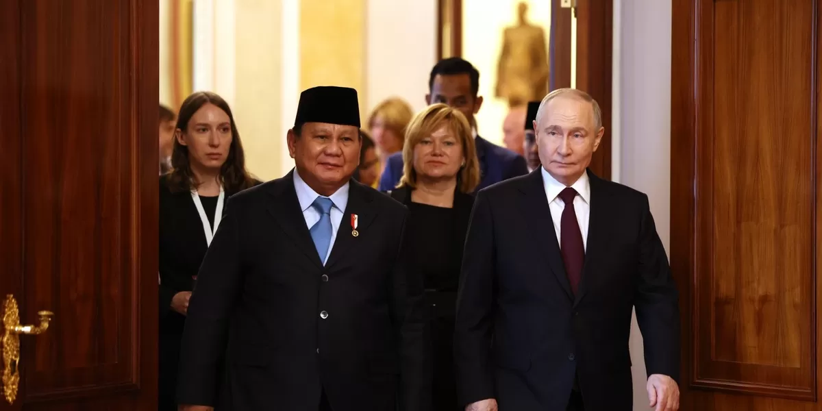 Presiden Rusia Vladimir Putin bersama Presiden Prabowo