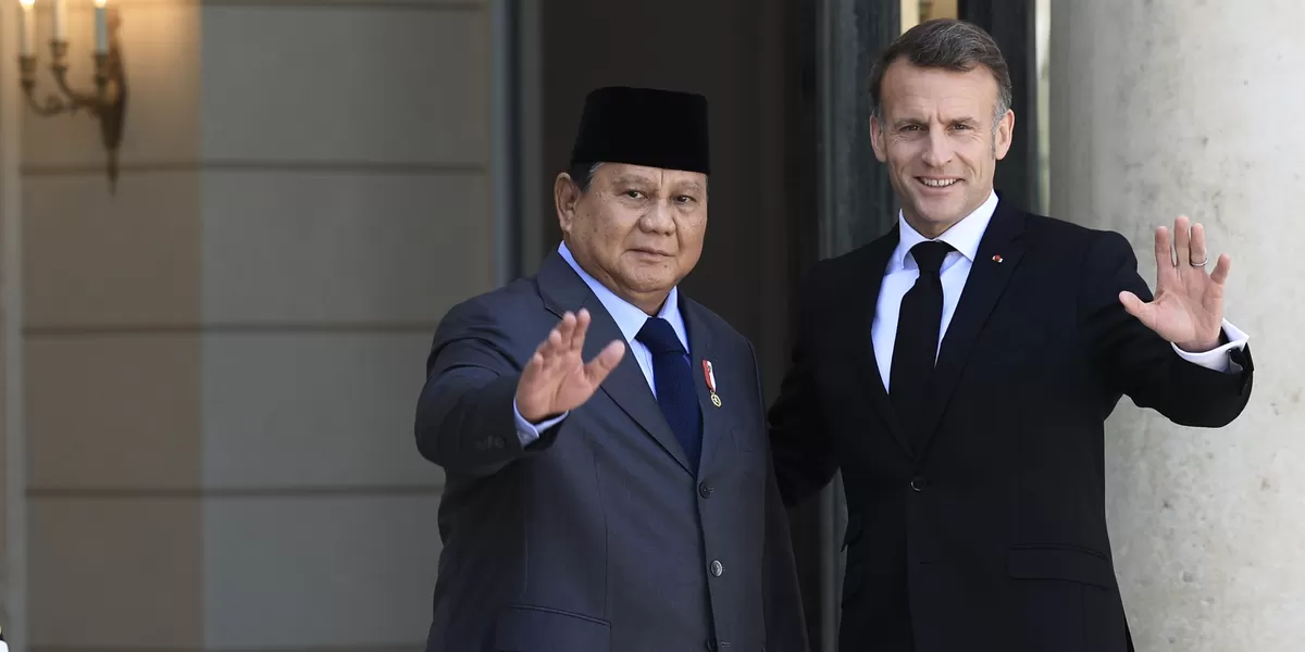 Prabowo bertemu Macron di Istana &Eacute;lys&eacute;e, Paris