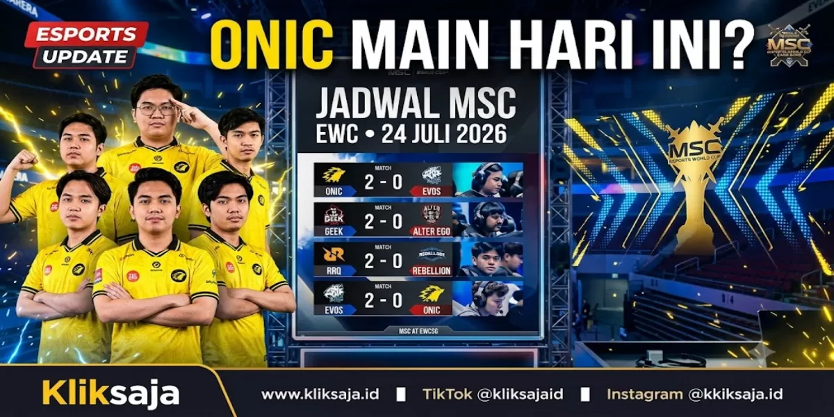Pertandingan ONIC Main Hari Ini Jam Berapa? Simak Jadwal MSC EWC 2026 24 Juli, Lawan, Format, dan Link Live Streaming