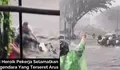 Momen Driver Ojol Arahkan Warga yang akan melintas saat Banjir di Kota Semarang: Banyak yang Nerjang pada Mogok